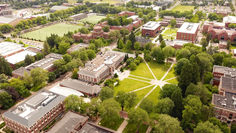 aerial image of MU Quad